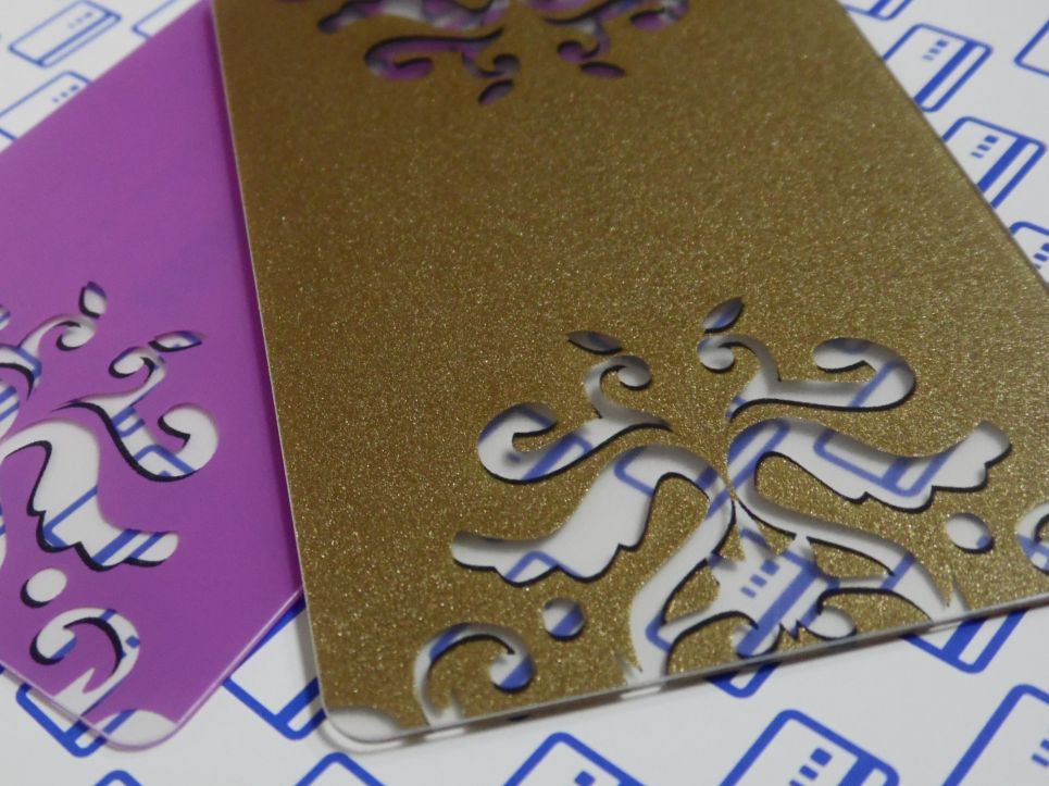  plastikowe wizytówki przezroczyste - brokatowe