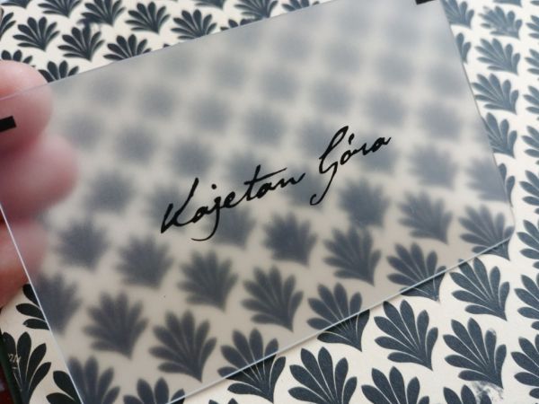 Wizytówki plastikowe  przezroczyste