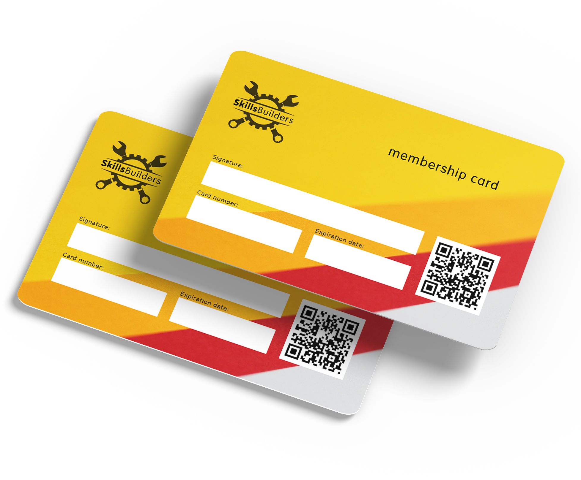 kod QR na  na kartach plastikowych