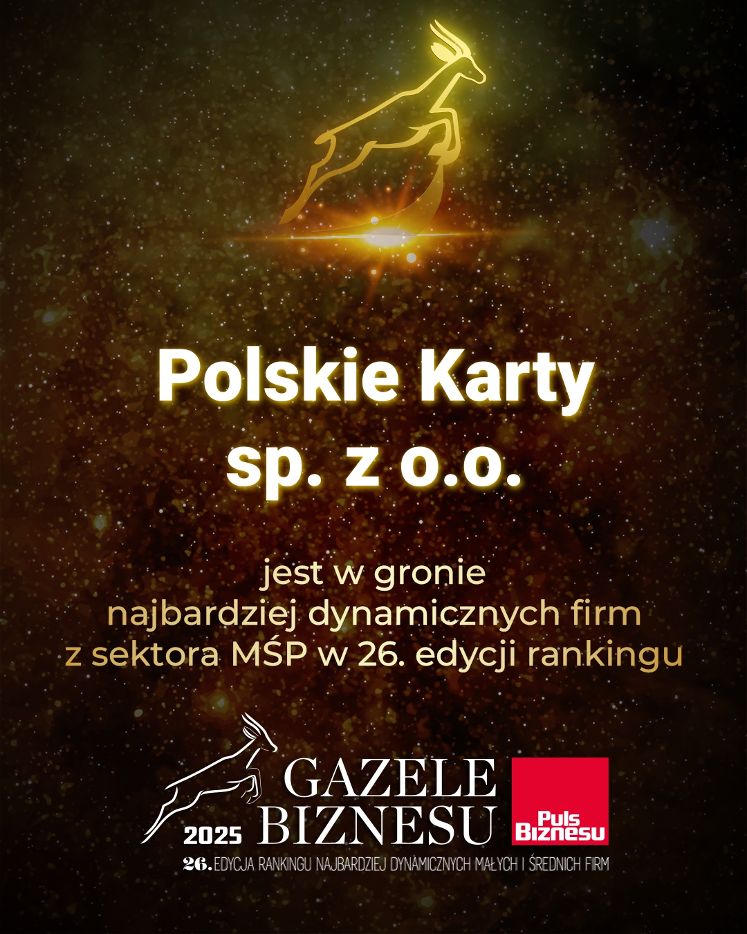 Polskie Karty - tytuł Gazele biznesu 2025