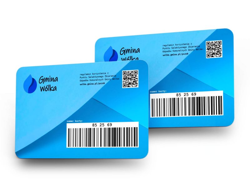 Karty  plastikowe  PSZOK dla gmin z nadrukiem 
